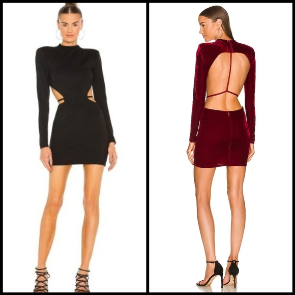 EUC Michael Costello x Revolve Zola Mini Dress in Burgundy Rare Color